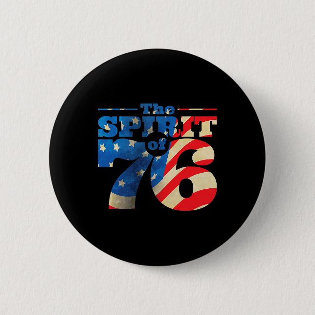 Retro Spirit Of 76 4th Of July Shirt  Button (Front)