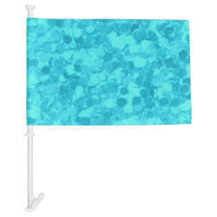 Retro Splash Turquoise Teal Car Flag