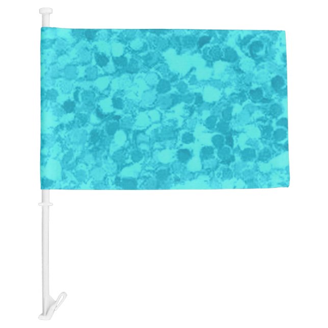 Retro Splash Turquoise Teal Car Flag (Front)