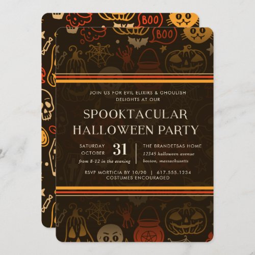 Retro Spooktacular Halloween Party Invitation