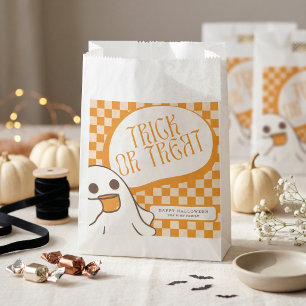 Retro Spooky Cute Ghost Halloween Favor Bag
