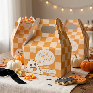 Retro Spooky Cute Ghost Halloween Favor Boxes