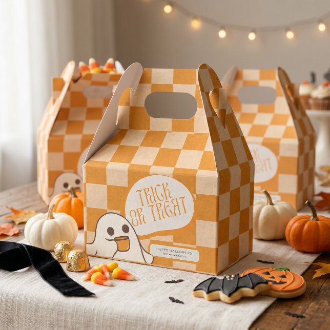 Retro Spooky Cute Ghost Halloween Favor Boxes (Retro Spooky Cute Ghost Halloween Favor Boxes)