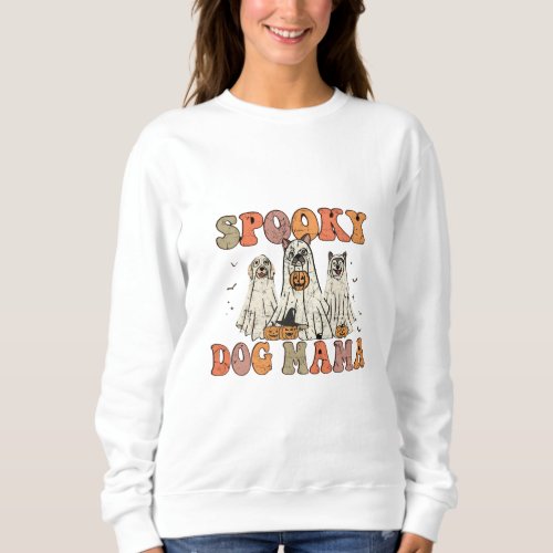 Retro Spooky Dog Mom Halloween Sweatshirt