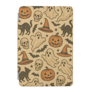Retro Spooky Icons on Cream Background iPad Mini Cover