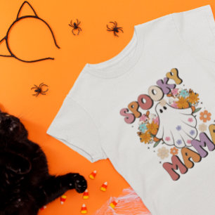 Retro Spooky Mama Ghost halloween 80s Vibe T-Shirt