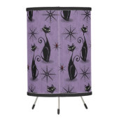 Retro Spooky Meow - Atomic Cats Distressed Purple Tripod Lamp (Back)