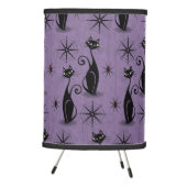 Retro Spooky Meow - Atomic Cats Distressed Purple Tripod Lamp (Right)