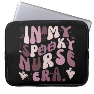 Retro Spooky Nurse Quote Halloween Laptop Sleeve