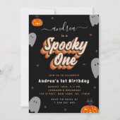 Retro Spooky One 1st Halloween Birthday Party Invitation (Front)