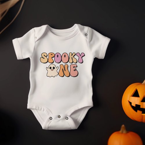 Retro Spooky One Birthday Baby Bodysuit
