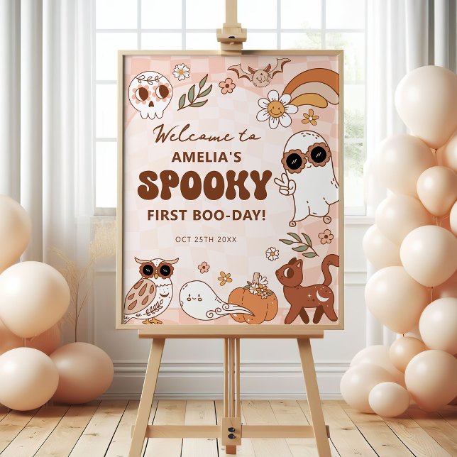 Retro Spooky One Halloween Birthday Welcome Sign (Creator Uploaded)