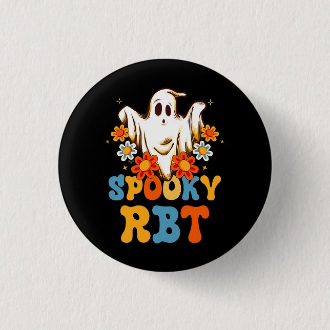Retro Spooky Rbt Behavior Technician Halloween Rbt Button (Front)