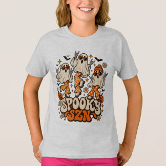 Retro Spooky SZN Ghosts | Groovy 70s Halloween Des T-Shirt