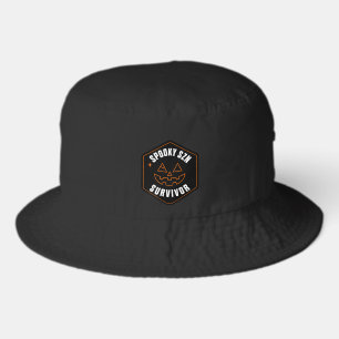 Retro Spooky Szn Survivor Halloween Badge Bucket Hat