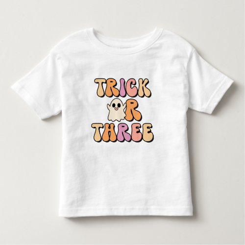 Retro Spooky Trick or Three Birthday Toddler T_shirt