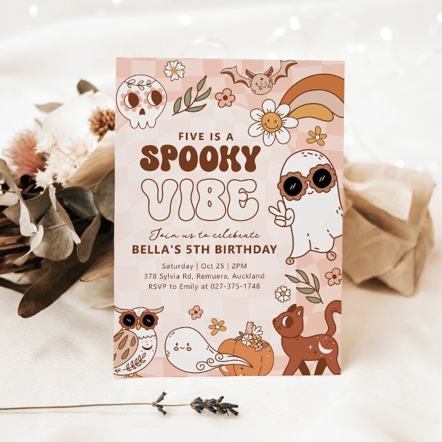 Retro Spooky vibe Halloween Birthday Invitation (Creator Uploaded)