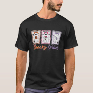 Retro Spooky Vibes Ghost Halloween Ghost Spooky Vi T-Shirt