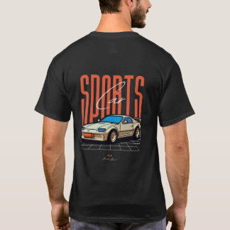 Retro Sports Car on Neon Grid T-Shirt