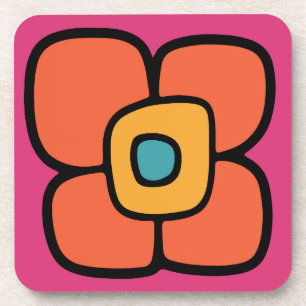 Retro Spring Blossom Beverage Coaster