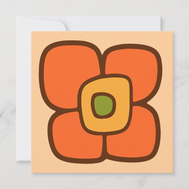 Retro Spring Blossom Invitation (Front)