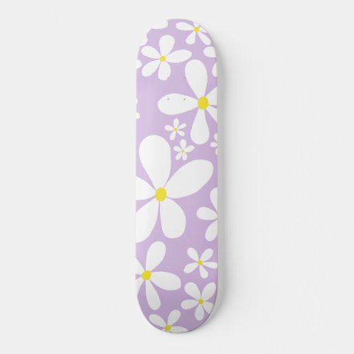 Retro Spring Daisies 1 decor art Skateboard