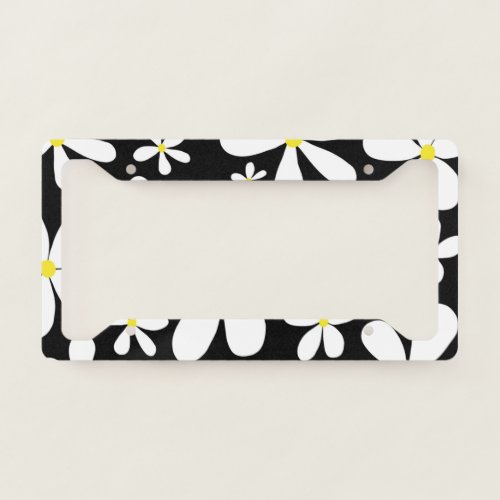 Retro Spring Daisies 2 decor art License Plate Frame