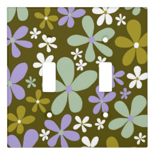 Retro Spring Daisies #5 #decor #art Light Switch Cover