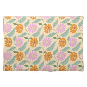 Retro spring flowers cloth placemat