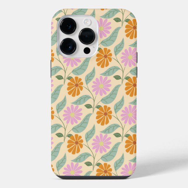 Retro spring flowers iphone case (Back)