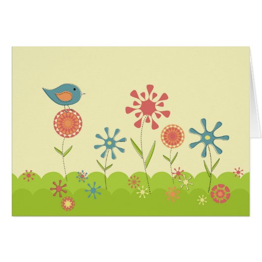 Retro spring garden cards (Front Horizontal)
