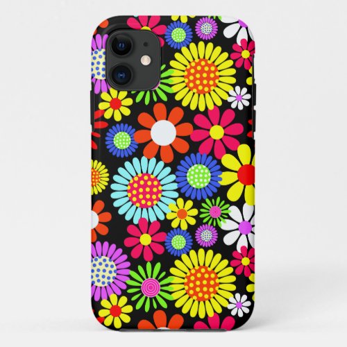 Retro spring hippie flower power iPhone 11 case