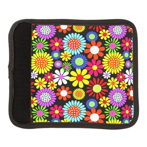 Retro spring hippie flower power   luggage handle wrap