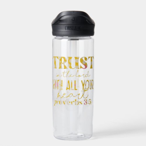 Retro Spring Trust in the Lord Bible Verse Water Bottle