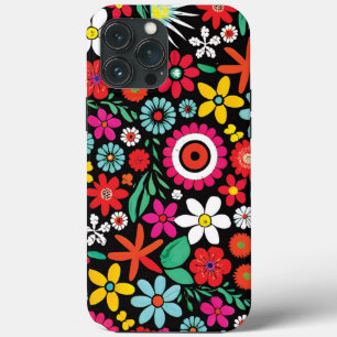 Retro spring wildflowers pattern iPhone 13 pro max case