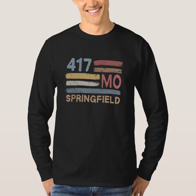 Retro Springfield Area Code 417 Residents State Mi T-Shirt (Front)