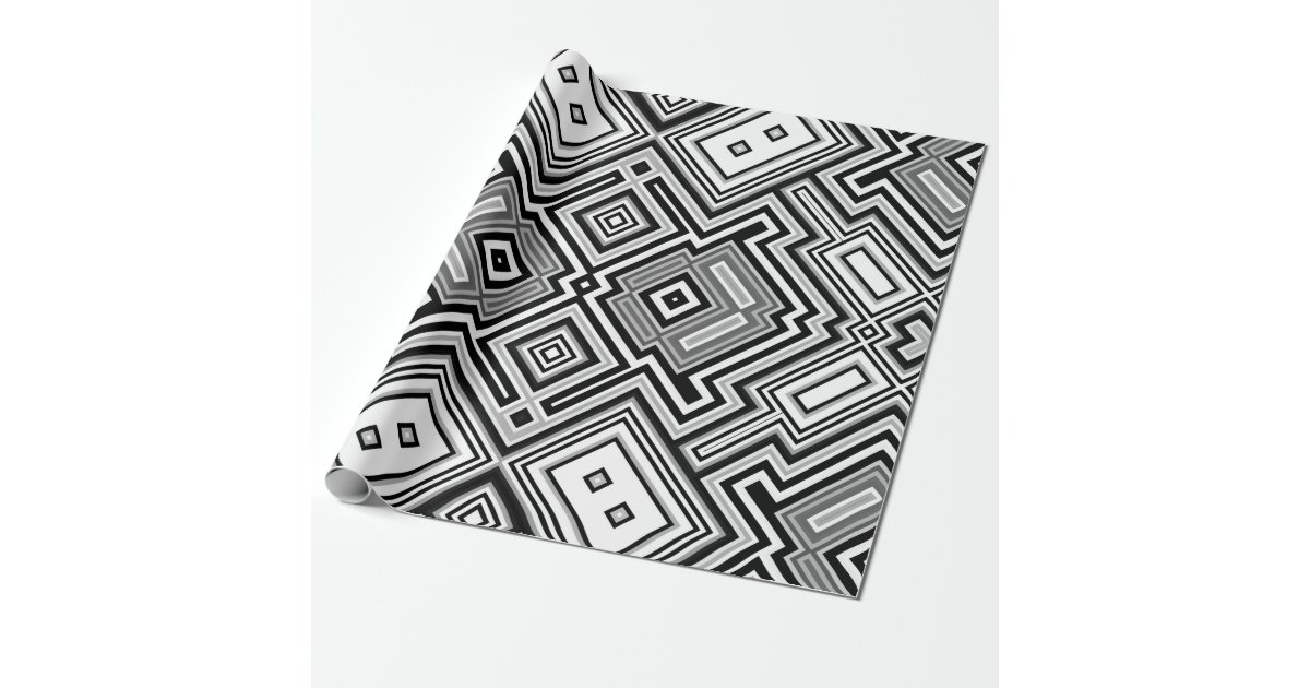 Retro square background wrapping paper | Zazzle
