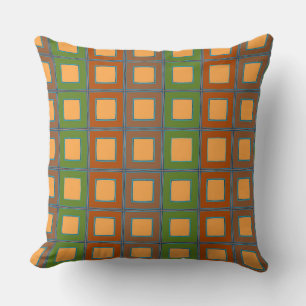 Retro Square Color Palette of the 1970s Throw Pillow