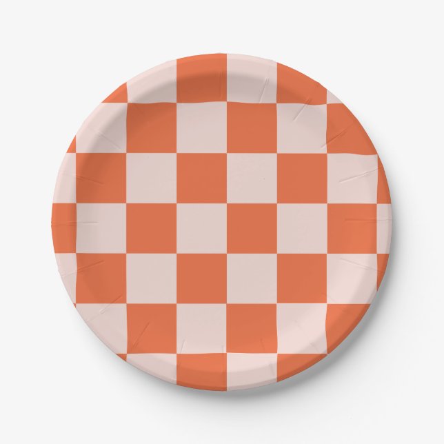 Retro Square Pattern Paper Plates (Front)