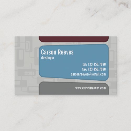 Retro Squared - Style 1 Business Card Templates