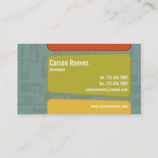 Customizable Retro Squared - Style 6 Business Cards