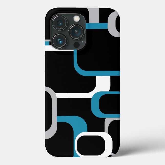 Retro Squares Blue White Gray Black  Case-Mate iPhone Case (Back)
