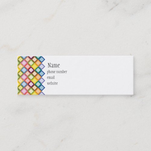 Retro Squares Bright Skinny Business Card