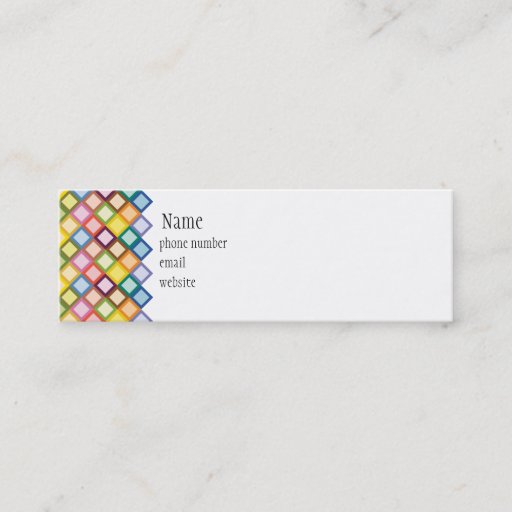 Customizable Retro Squares Bright Skinny Business Card