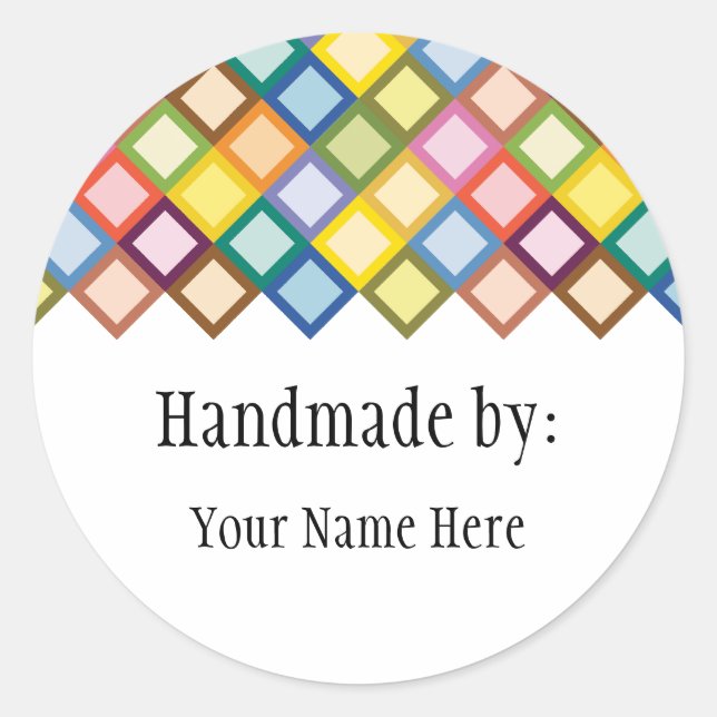 Retro Squares Bright Sticker (Front)