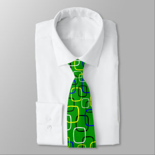 Retro Squares - Grass Green Neck Tie