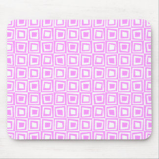Retro Squares - Light Violet on White Mouse Pad