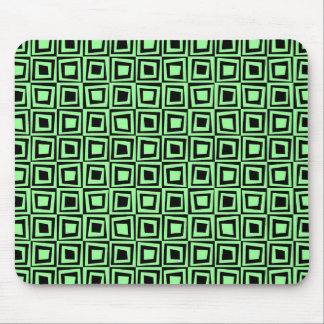 Retro Squares - Mint Green on Black Mouse Pad