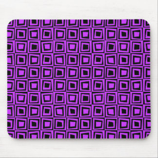 Retro Squares - Neon Purple on Black Mouse Pad