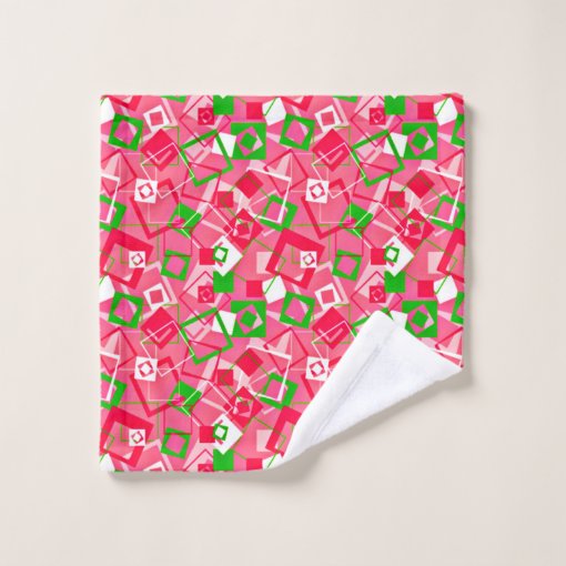 Retro Squares Pattern Bath Towel Set Zazzle